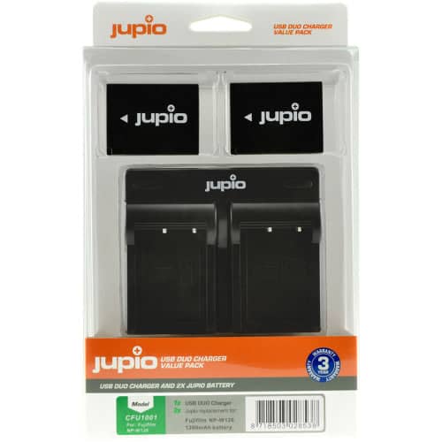 Jupio 2x NP-W126S Battery Kit (1260mAh) Includes USB Duo Charger