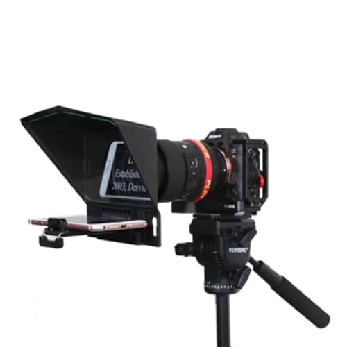 Desview T2 Teleprompter for Smartphone/Tablet/DSLR Camera w/ Lens Adapter Rings