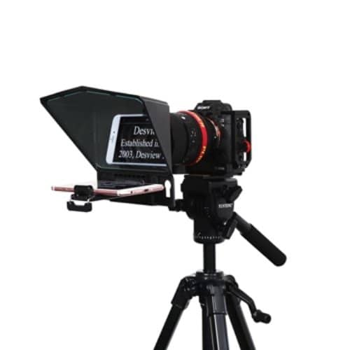Desview T2 Teleprompter for Smartphone/Tablet/DSLR Camera w/ Lens Adapter Rings