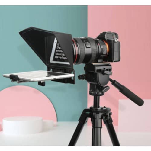 Desview T2 Teleprompter for Smartphone/Tablet/DSLR Camera w/ Lens Adapter Rings