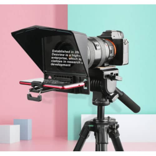 Desview T2 Teleprompter for Smartphone/Tablet/DSLR Camera w/ Lens Adapter Rings