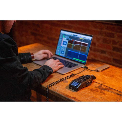 Zoom H6 All Black 6-Input / 6-Track Portable Handy Recorder with Single Mic Capsule (Black)