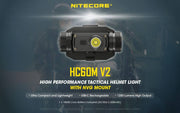 Nitecore HC60M V2 tactical 1200 lumen rechargeable helmet light with NVG mount