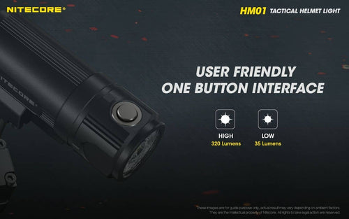 Nitecore HM01 lightweight 320 lumen tactical helmet light