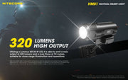 Nitecore HM01 lightweight 320 lumen tactical helmet light