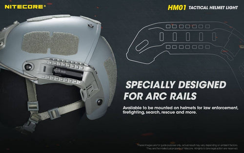 Nitecore HM01 lightweight 320 lumen tactical helmet light