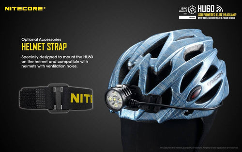 Nitecore HU60 bike mount and helmet strap