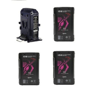IDX 3x ID-CUE-H90 Batteries and 1x VL-2X 2-Channel Sequential Quick Charger