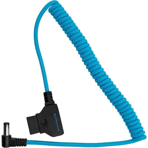 Kondor Blue D-Tap to DC Right Angle Coiled Cable (5.5 x 2.5mm) for Canon C70