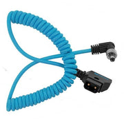 Kondor Blue Coiled D-Tap to Locking DC 2.5mm Right Angle Cable