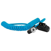 Kondor Blue Coiled D-Tap to Locking DC 2.5mm Right Angle Cable
