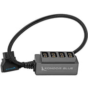 Kondor Blue 12V Metal D-Tap Hub 4 Way Port Power Tap Splitter (1/4