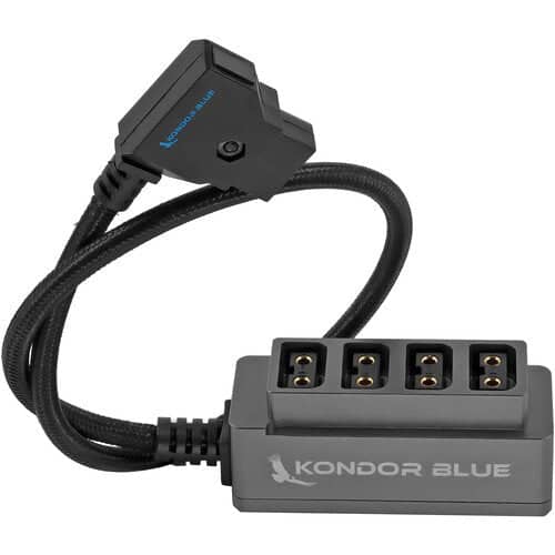 Kondor Blue 12V Metal D-Tap Hub 4 Way Port Power Tap Splitter (1/4