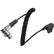 Kondor Blue D-Tap to 4 Pin XLR Female Right Angle Adapter Power Coiled Cable for Blackmagic URSA Mini Pro