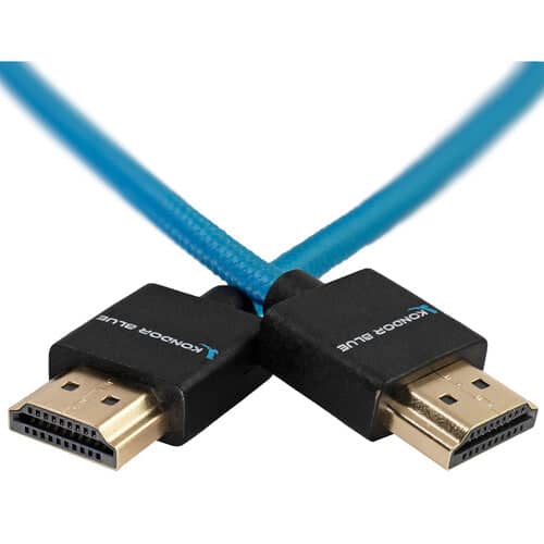 Kondor Blue HDMI to HDMI 40cm Thin Braided Cable for On Camera Monitors