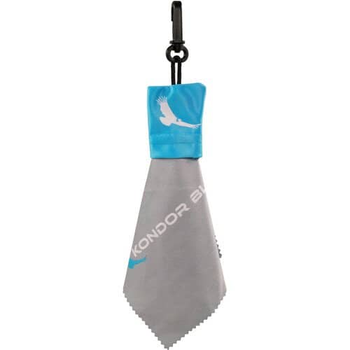 Kondor Blue Micro Fiber Lens Wipe Cloth with Pouch and Clip