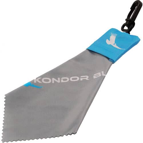 Kondor Blue Micro Fiber Lens Wipe Cloth with Pouch and Clip