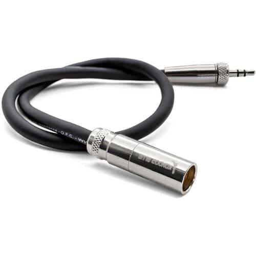 Kondor Blue Mini XLR to 3.5mm Locking Screw Mini Plug for Lavalier Mics and BMPCC 4K/6K - Black