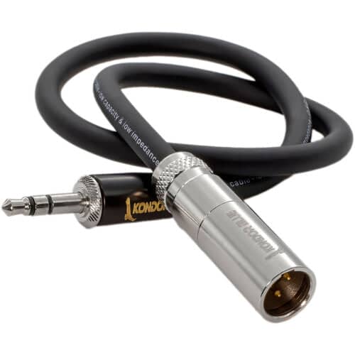 Kondor Blue 35.5cm Mini XLR Male to 3.5mm Mono Mini Plug Audio Cable for RODE on Camera Mic Systems and Shotguns