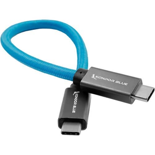 Kondor Blue USB C to USB C High Speed Cable for SSD Recording - Standard - 21.5cm