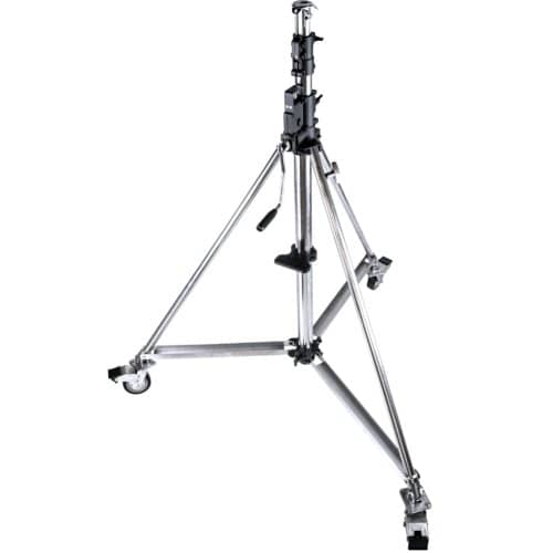 KUPO 484 Heavy Duty Wind-Up Stainless Steel Stand With Braked Castors