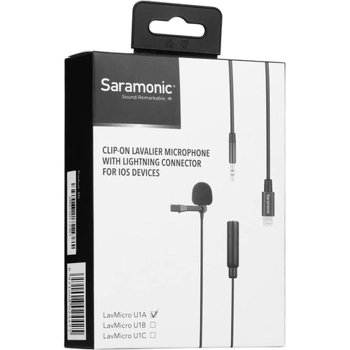 Saramonic LavMicro U1A Omnidirectional Lavalier Microphone with Lightning Connector for iOS Devices (6.5' Cable)
