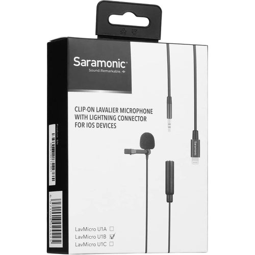 Saramonic LavMicro U1B Omnidirectional Lavalier Microphone with Lightning Connector for iOS Devices (19.6' Cable)