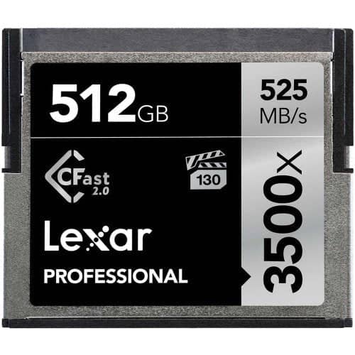 Lexar Professional Silver 512GB CFast 2.0 525MB/s Memory Card