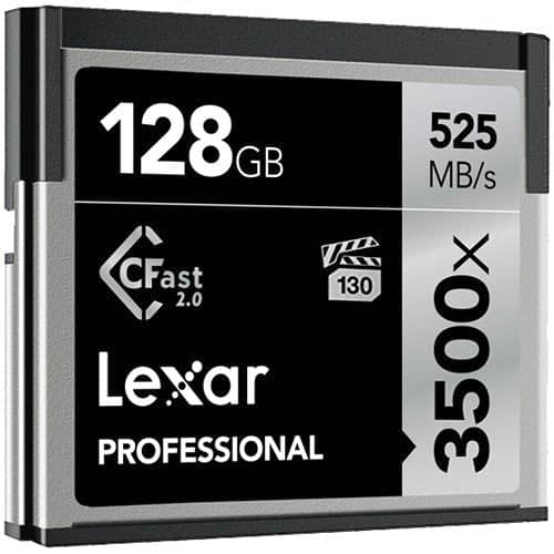Lexar Professional Silver 128GB CFast 2.0 525MB/s Memory Card
