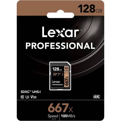 Lexar Professional Gold 128GB SDXC 100MB/s UHS-I Memory Card - V30