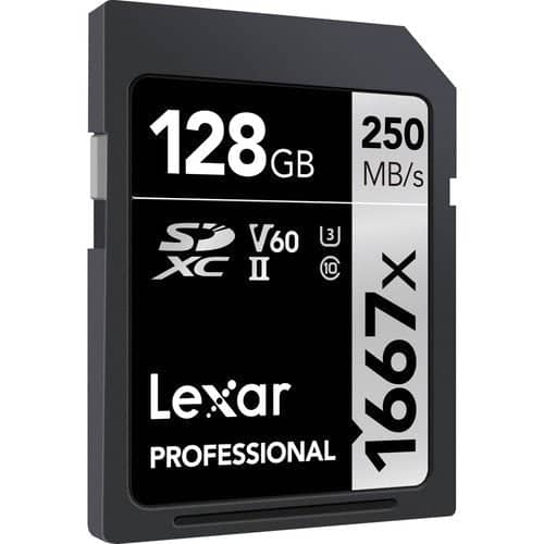 Lexar Professional Silver 128GB SDXC 250MB/s UHS-II Memory Card - V60