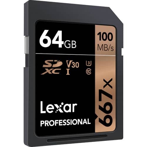 Lexar Professional Gold 64GB SDXC 100MB/s UHS-I Memory Card - V30