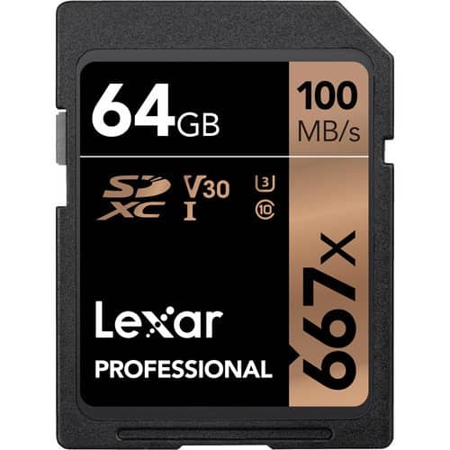 Lexar Professional Gold 64GB SDXC 100MB/s UHS-I Memory Card - V30