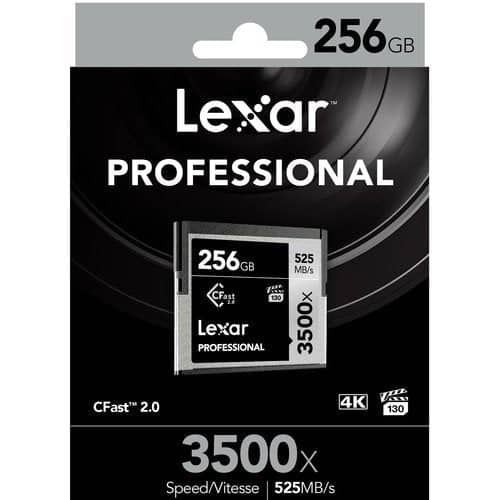 Lexar Professional Silver 256GB CFast 2.0 525MB/s Memory Card
