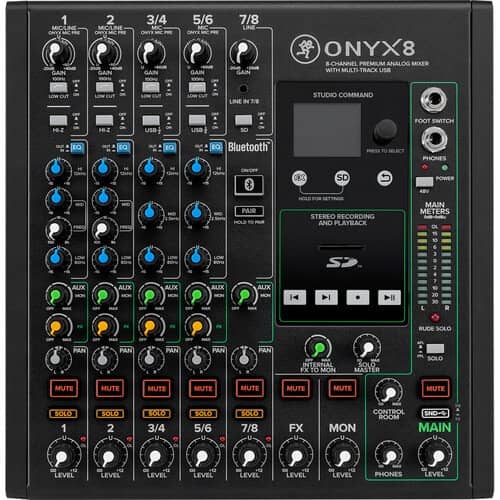 Mackie Onyx8 8-Channel Premium Analog Mixer with Multi-Track USB