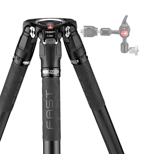 Manfrotto Tripod Vid 635 Fast Single CF fast twisting lock 75mm bowl 28.5-155cm 20Kg Payload