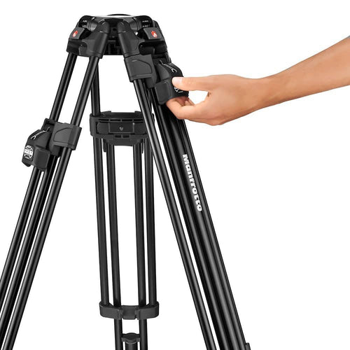 Manfrotto Tripod Vid 645 TwinLegFast Alu 100mm bowl and 75mm adp 25kg Payload incl mid spreader