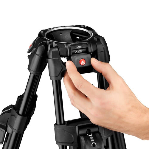 Manfrotto Tripod Vid 645 TwinLegFast Alu 100mm bowl and 75mm adp 25kg Payload incl mid spreader