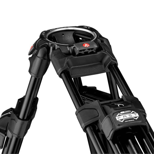 Manfrotto Tripod Vid 645 TwinLegFast Alu 100mm bowl and 75mm adp 25kg Payload incl mid spreader