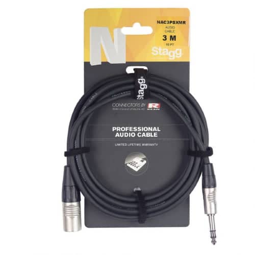 Stagg N Series Stereo Audio Cable - Male Jack to Female Jack - 3m/10ft