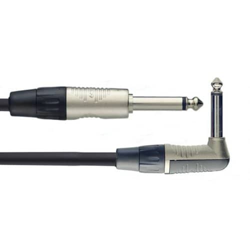 Stagg Instrument Cable Male Jack to Male Jack L Shaped - 6m/20ft 