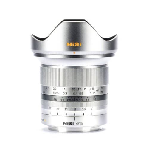 NiSi 15mm f/4 Sunstar Super Wide Angle Full Frame ASPH Lens in Silver (Canon RF Mount)