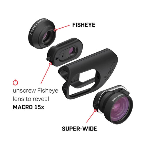 Lens Set for iPhone X: Black Lens/Black Clip
