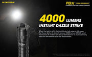 Nitecore P10iX compact 4000 lumen 158m USB-C rechargeable tactical floodlight