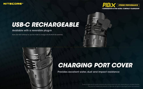 Nitecore P10iX compact 4000 lumen 158m USB-C rechargeable tactical floodlight