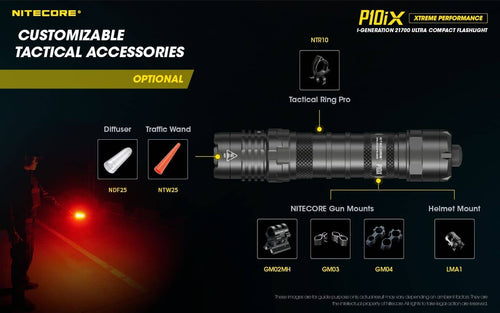 Nitecore P10iX compact 4000 lumen 158m USB-C rechargeable tactical floodlight