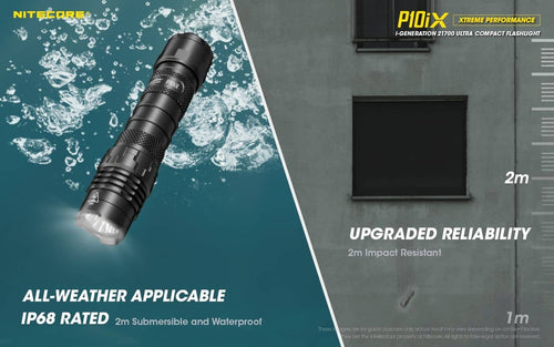 Nitecore P10iX compact 4000 lumen 158m USB-C rechargeable tactical floodlight