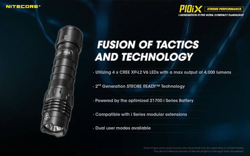 Nitecore P10iX compact 4000 lumen 158m USB-C rechargeable tactical floodlight