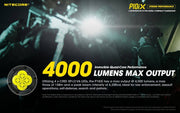 Nitecore P10iX compact 4000 lumen 158m USB-C rechargeable tactical floodlight