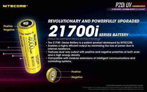 Nitecore P20i UV compact 1800 lumen USB-C rechargeable LED torch with UV output